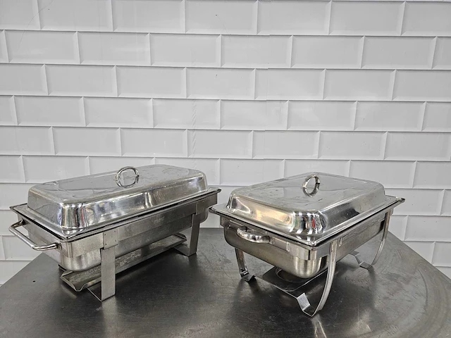 Rvs chafing dish (2x) - afbeelding 1 van  3