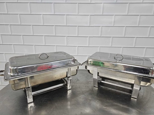 Rvs chafing dish (2x) - afbeelding 1 van  3