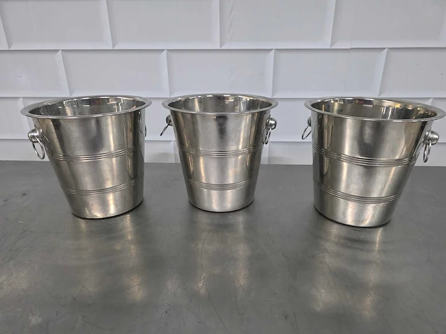 Rvs champagnekoeler (3x) - afbeelding 1 van  3