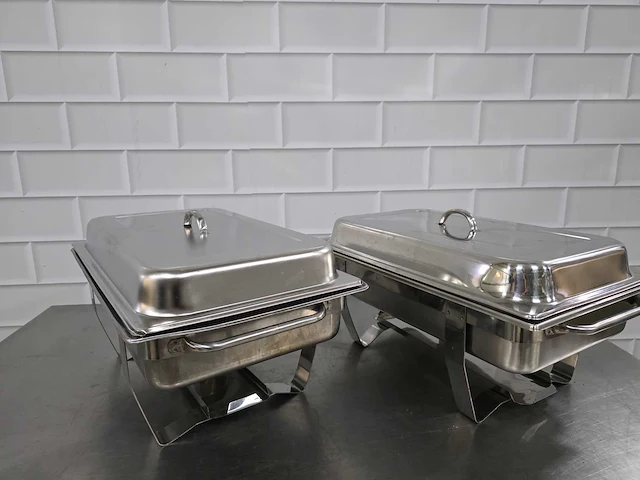 Rvs chaving dish (2x) - afbeelding 1 van  4