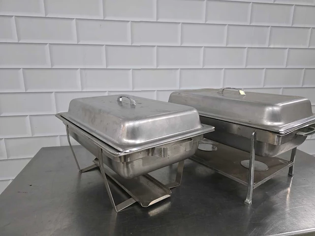 Rvs chaving dish (2x) - afbeelding 1 van  4