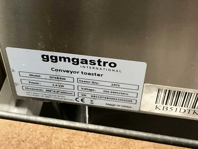 Rvs conveyor toaster ggm gastro dtkb300 - afbeelding 3 van  3