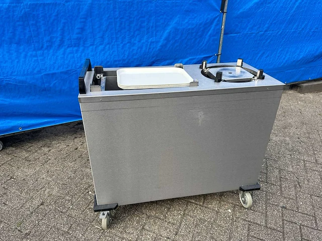 Rvs dienbladen/bordenkar - afbeelding 1 van  4