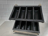 Rvs dubbele bestek bak houder - afbeelding 1 van  4