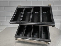 Rvs dubbele bestek bak houder - afbeelding 2 van  4