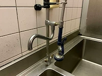 Rvs dubbele spoeltafel met sproeikraan - afbeelding 5 van  5