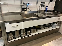 Rvs dubbele spoeltafel