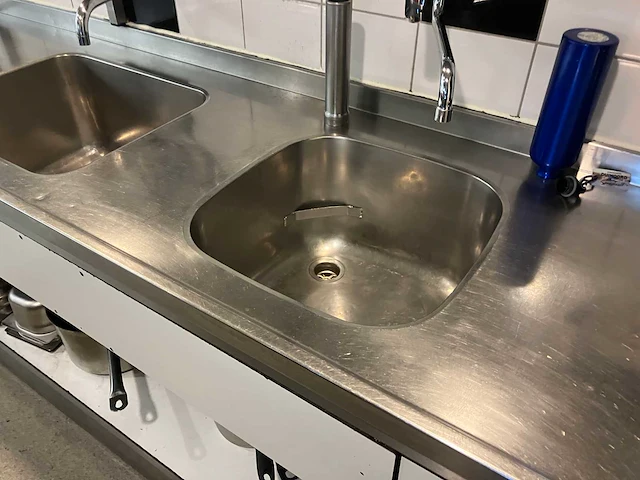 Rvs dubbele spoeltafel - afbeelding 2 van  7