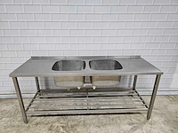 Rvs dubbele spoeltafel - afbeelding 2 van  6