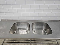 Rvs dubbele spoeltafel - afbeelding 3 van  6