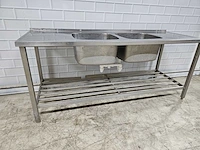 Rvs dubbele spoeltafel - afbeelding 4 van  6