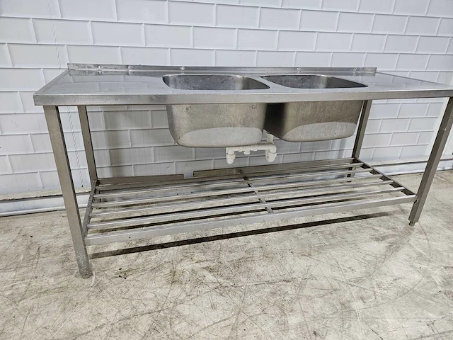 Rvs dubbele spoeltafel - afbeelding 4 van  6