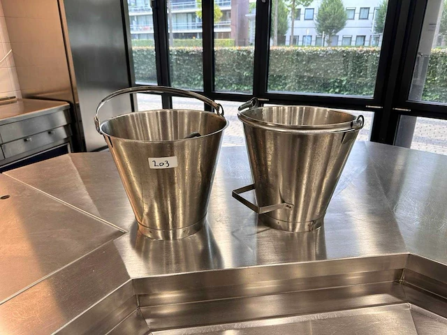 Rvs emmer (2x) - afbeelding 1 van  2
