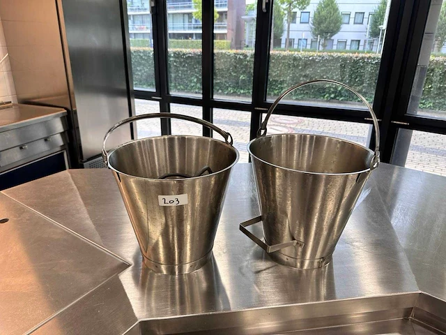Rvs emmer (2x) - afbeelding 2 van  2