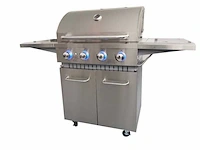 Rvs gasbarbecue - 4 branders met zijbrander - incl. led verlichting