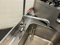 Rvs gasfornuis, kooktafel en spoelbank (3x) - afbeelding 4 van  13