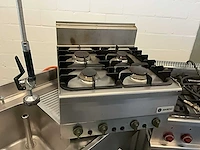 Rvs gasfornuis, kooktafel en spoelbank (3x) - afbeelding 6 van  13