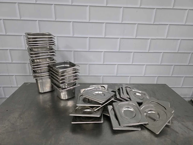 Rvs gastronormbak inclusief deksel (20x) - afbeelding 1 van  3