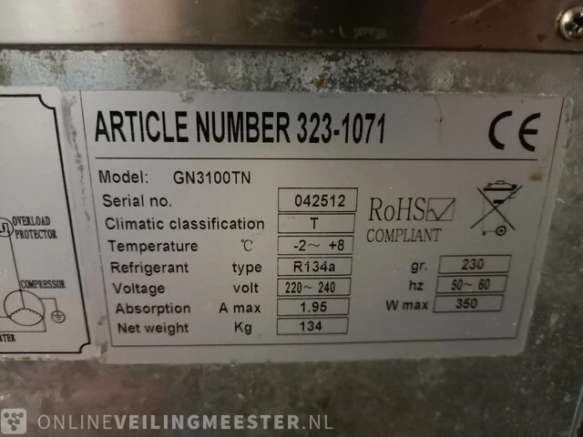 Rvs horeca koelwerkbank saro, gn3100tn - afbeelding 9 van  9