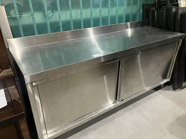Rvs horeca werkbank/schuifkast, ggm gastro, rvs - afbeelding 1 van  7