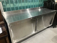 Rvs horeca werkbank/schuifkast, ggm gastro, rvs - afbeelding 1 van  7