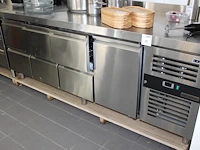 Rvs koelwerkbank ggm gastro met kast en 6 laden. afmeting 223 x 70 x 88 cm. - afbeelding 1 van  3