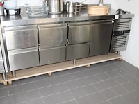 Rvs koelwerkbank ggm gastro met kast en 6 laden. afmeting 223 x 70 x 88 cm. - afbeelding 3 van  3