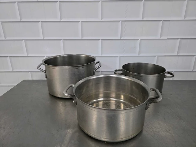 Rvs kookpan (3x) - afbeelding 1 van  3