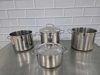 Rvs kookpan (4x) - afbeelding 1 van  3