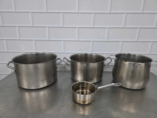 Rvs kookpan (4x) - afbeelding 1 van  3