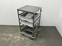 Rvs korven transportwagen - afbeelding 1 van  6