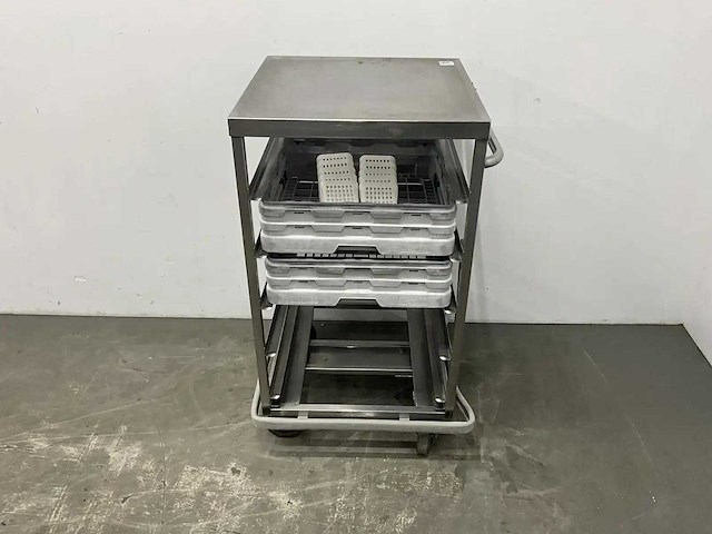 Rvs korven transportwagen - afbeelding 4 van  6