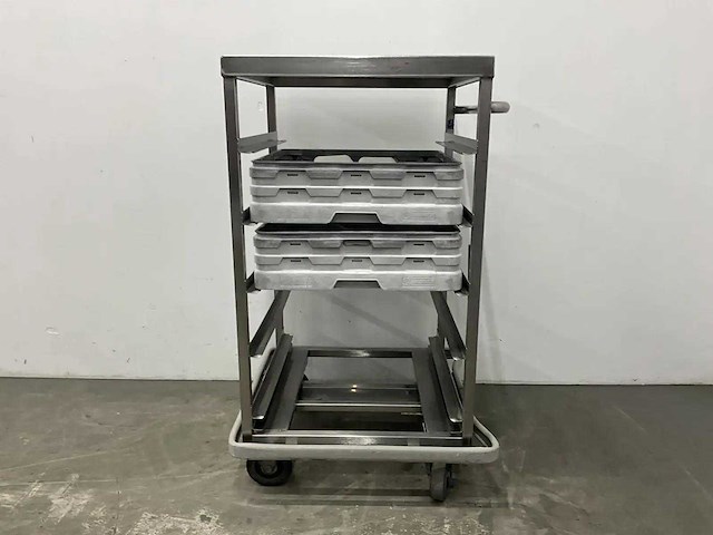 Rvs korven transportwagen - afbeelding 5 van  6