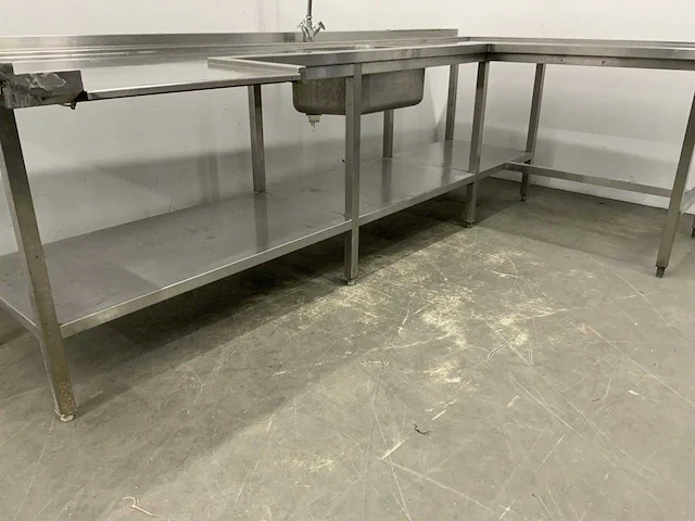 Rvs korvenaanvoer spoeltafel - afbeelding 5 van  6