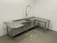 Rvs korvenaanvoer spoeltafel - afbeelding 6 van  6