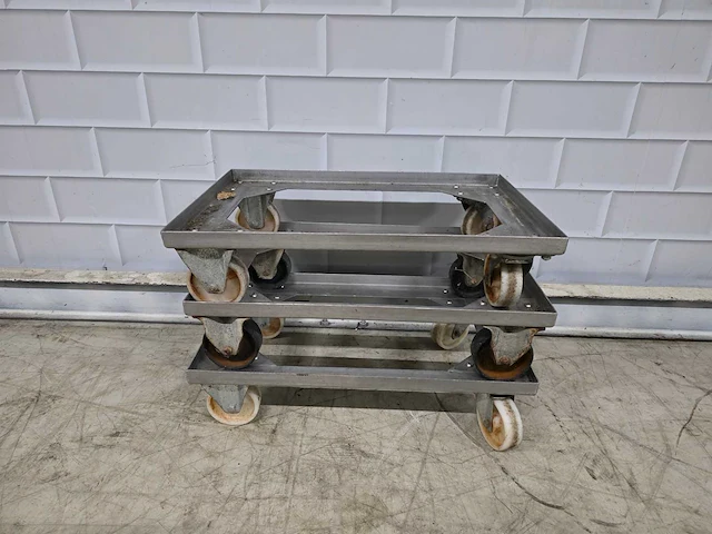 Rvs kratten trolley (3x) - afbeelding 1 van  3