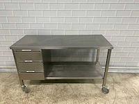 Rvs mobiele werktafel 150cm