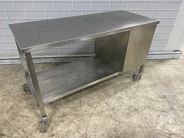 Rvs mobiele werktafel 150cm - afbeelding 3 van  4