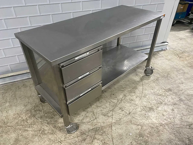 Rvs mobiele werktafel 150cm - afbeelding 4 van  4