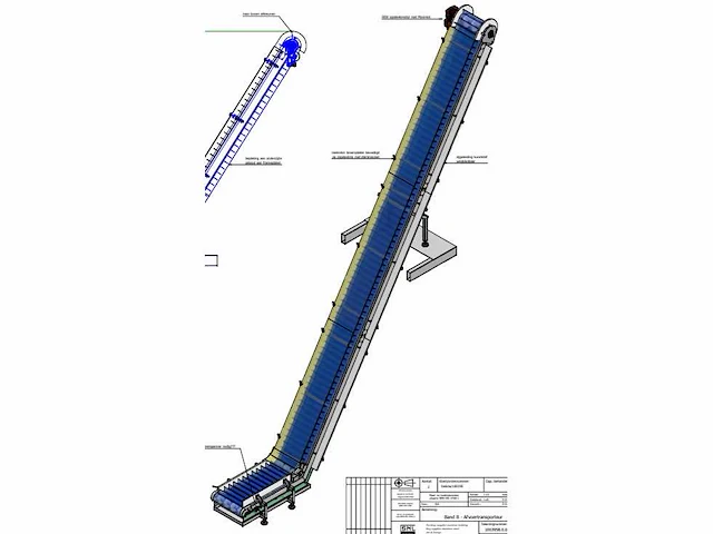 Rvs opvoer transportband 7m ongebruikt - afbeelding 1 van  4
