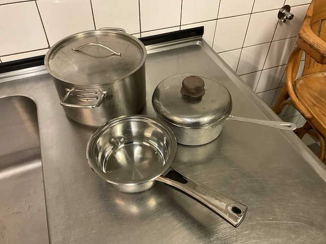 Rvs pan/steelpannen (3x) - afbeelding 1 van  6