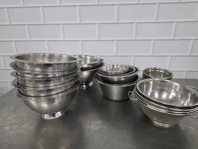 Rvs schalen en rvs vergiet (40x) - afbeelding 2 van  5