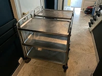 Rvs serveerwagen (2x) - afbeelding 2 van  2