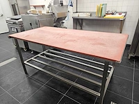 Rvs slager snij-werktafel - afbeelding 1 van  4