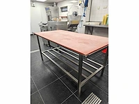 Rvs slager snij-werktafel - afbeelding 2 van  4