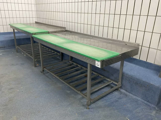 Rvs snijtafel (2x) - afbeelding 1 van  4