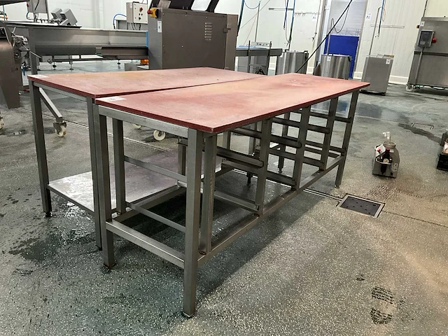 Rvs snijtafel (2x) - afbeelding 1 van  4
