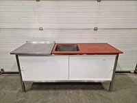 Rvs snijtafel met wasbak - afbeelding 1 van  2