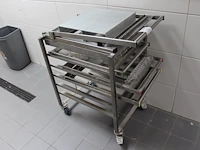 Rvs snijwagen dedy met 4 snijrasters. afmeting wagen ca. 80 x 50 x 93 cm. - afbeelding 1 van  3