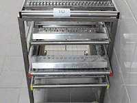 Rvs snijwagen dedy met 4 snijrasters. afmeting wagen ca. 80 x 50 x 93 cm. - afbeelding 2 van  3